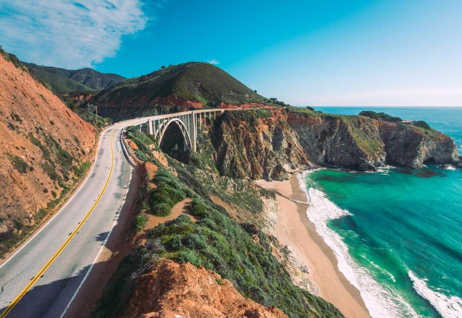 Pacific coastline, view from Highway number 1, California